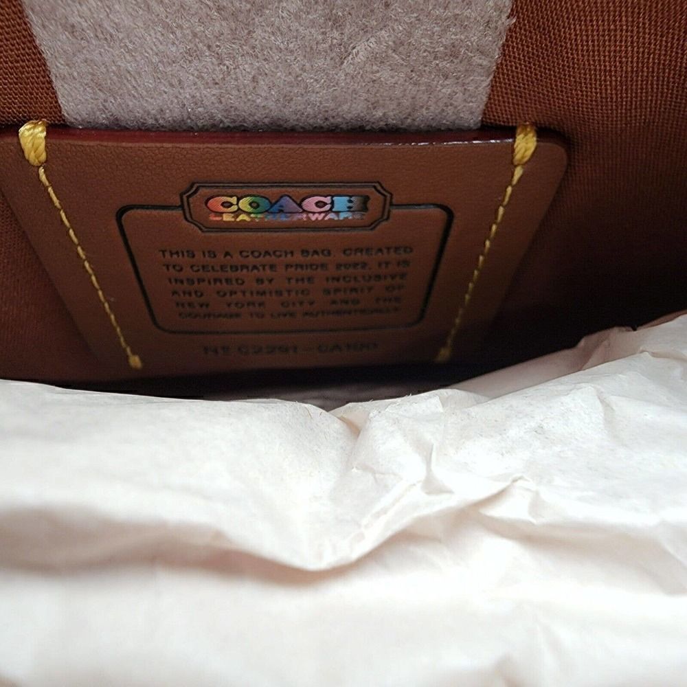 COACH SWINGER Pride Crossbody Shoulder Rainbow Signature Canvas CA100 NWT - Picture 3 of 9